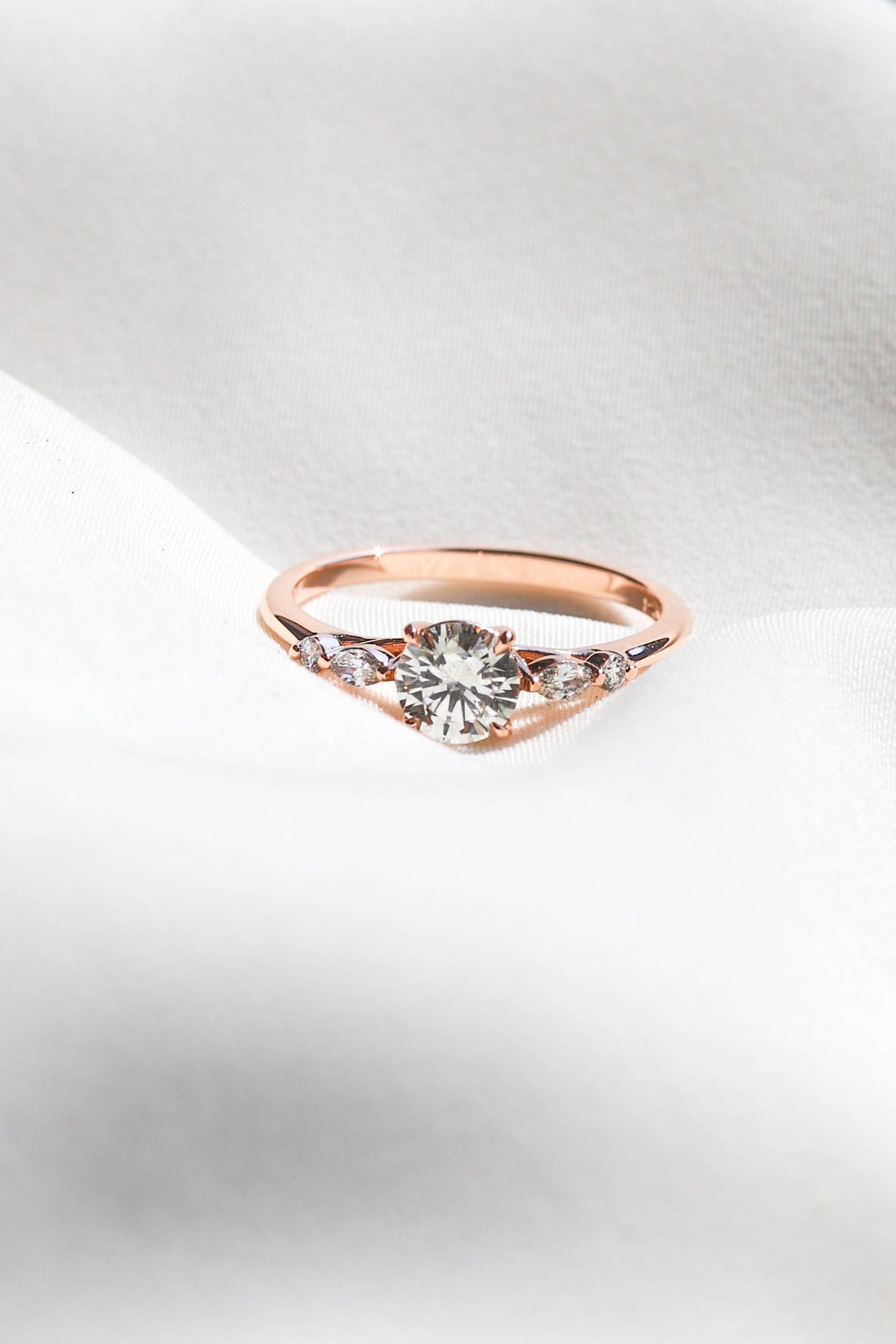 2 CT Round Three Stones Lab Grown Diamond Engagement Ring