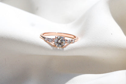 2 CT Round Three Stones Lab Grown Diamond Engagement Ring