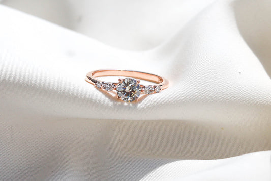 2 CT Round Three Stones Lab Grown Diamond Engagement Ring