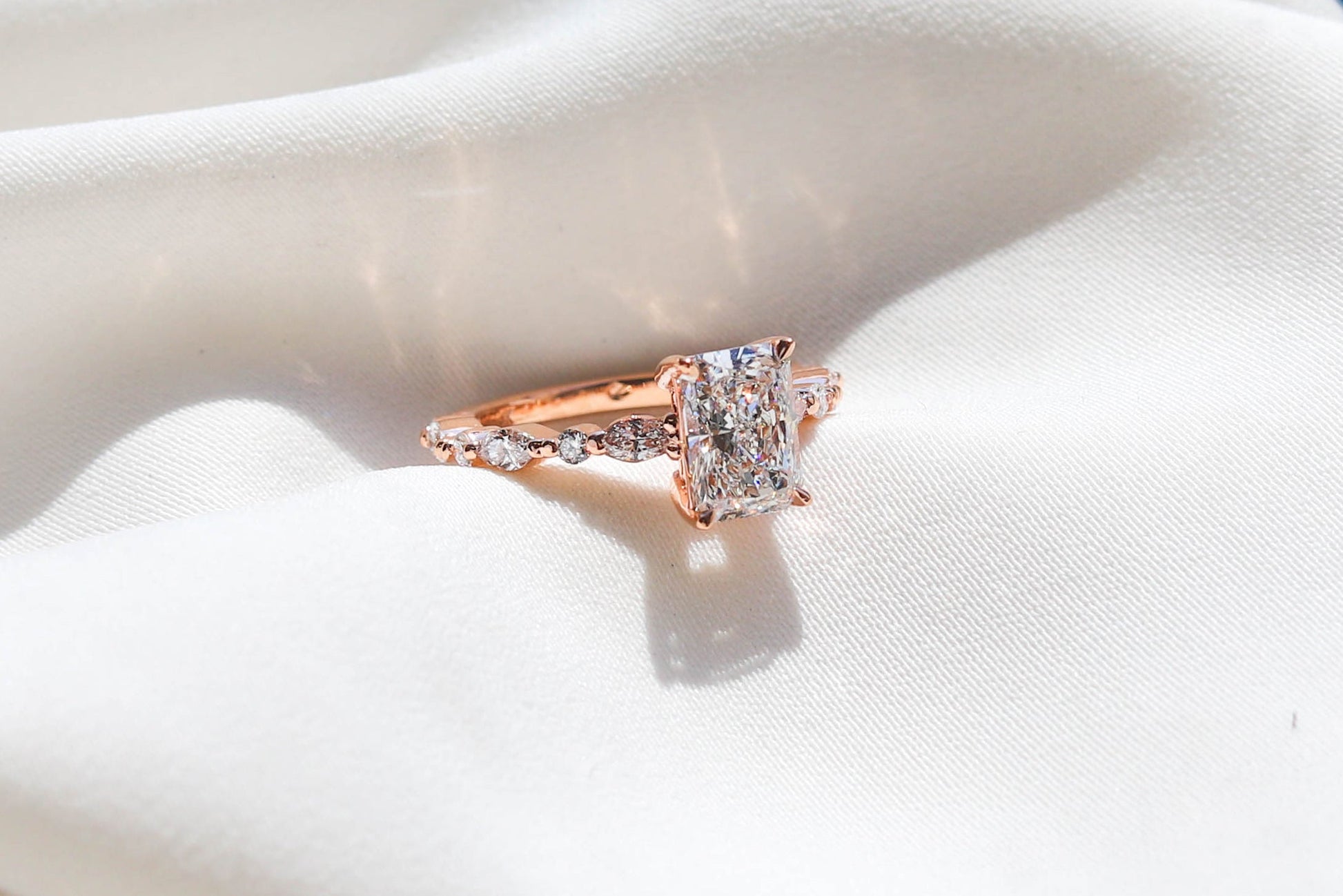 2 CT Round Three Stones Lab Grown Diamond Engagement Ring