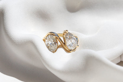 2 CT Round Three Stones Lab Grown Diamond Engagement Ring