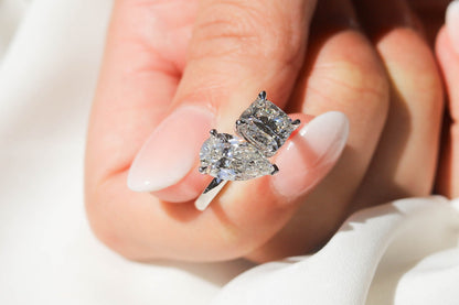 2 CT Round Three Stones Lab Grown Diamond Engagement Ring
