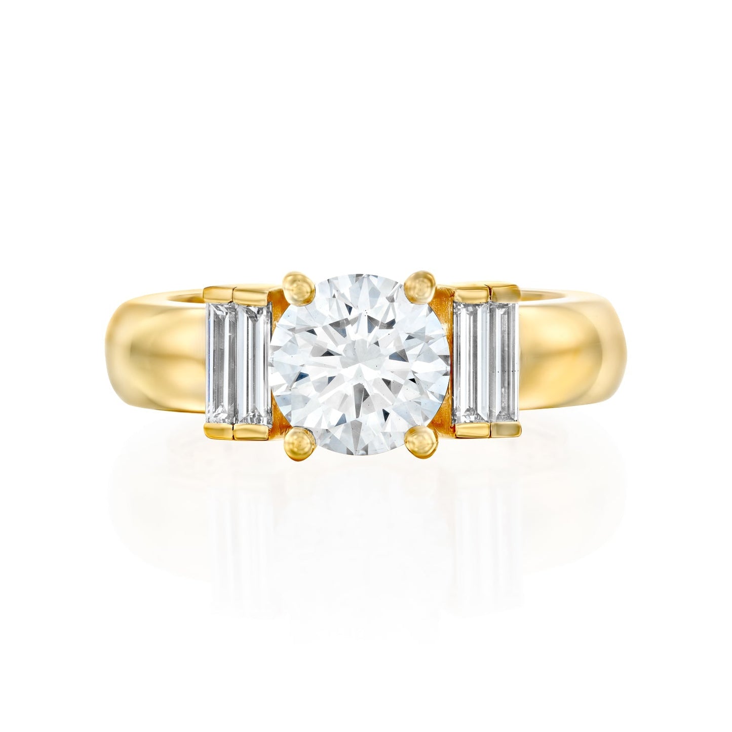 2 CT Round Three Stones Lab Grown Diamond Engagement Ring