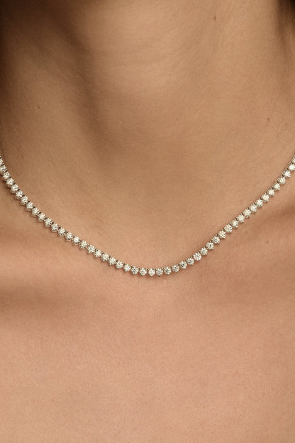 6 TCW Round Lab Grown Diamond Claw Tennis Necklace