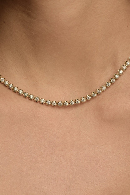 8.5 TCW Round Lab Grown Diamond Claw Tennis Necklace