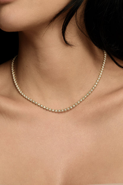 8.5 TCW Round Lab Grown Diamond Claw Tennis Necklace