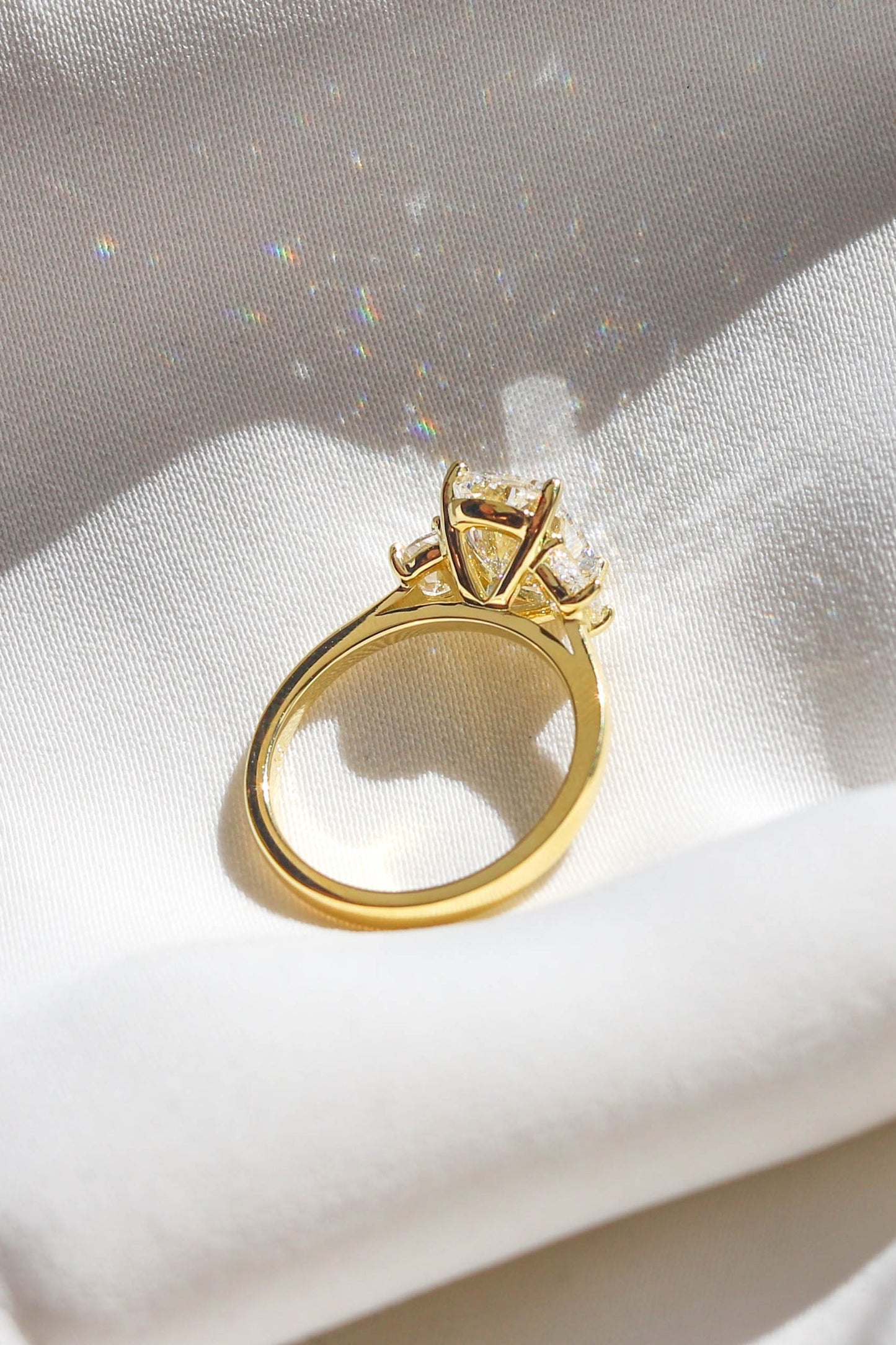 2 CT Round Three Stones Lab Grown Diamond Engagement Ring