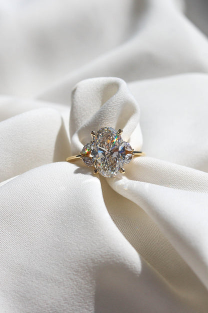 2 CT Round Three Stones Lab Grown Diamond Engagement Ring