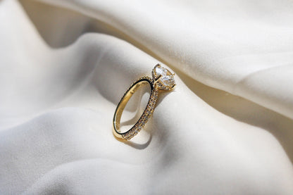 2 CT Round Three Stones Lab Grown Diamond Engagement Ring