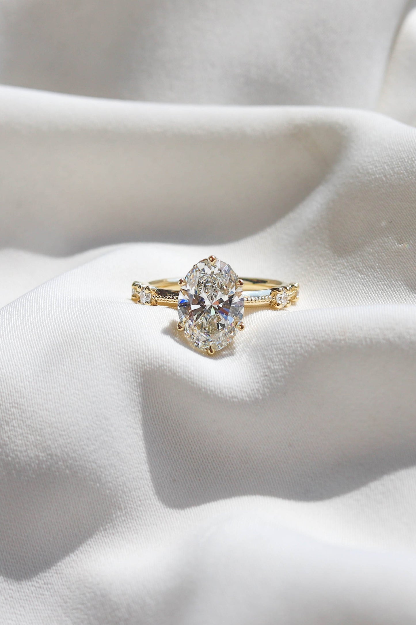 2 CT Round Three Stones Lab Grown Diamond Engagement Ring
