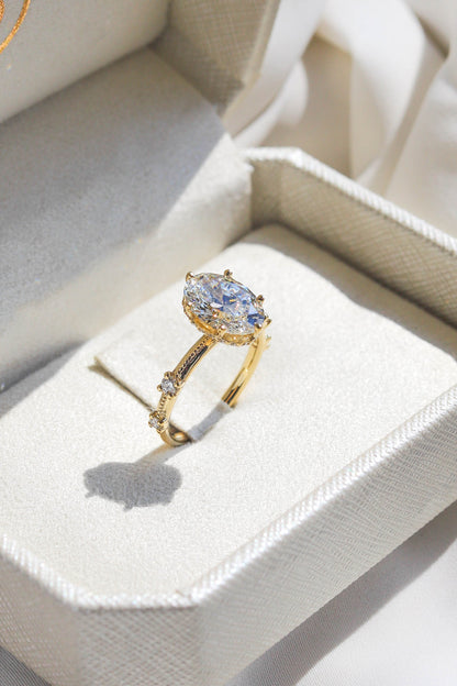 2 CT Round Three Stones Lab Grown Diamond Engagement Ring