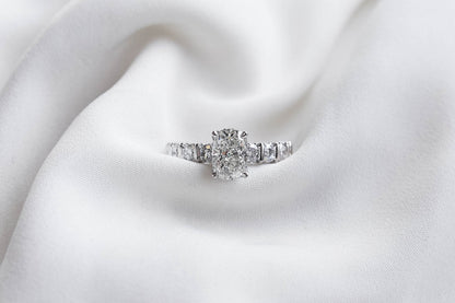 2 CT Round Three Stones Lab Grown Diamond Engagement Ring
