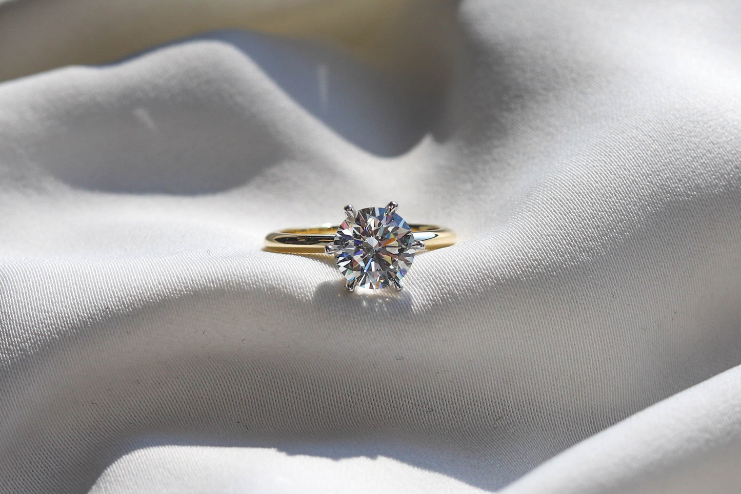 2 CT Round Three Stones Lab Grown Diamond Engagement Ring