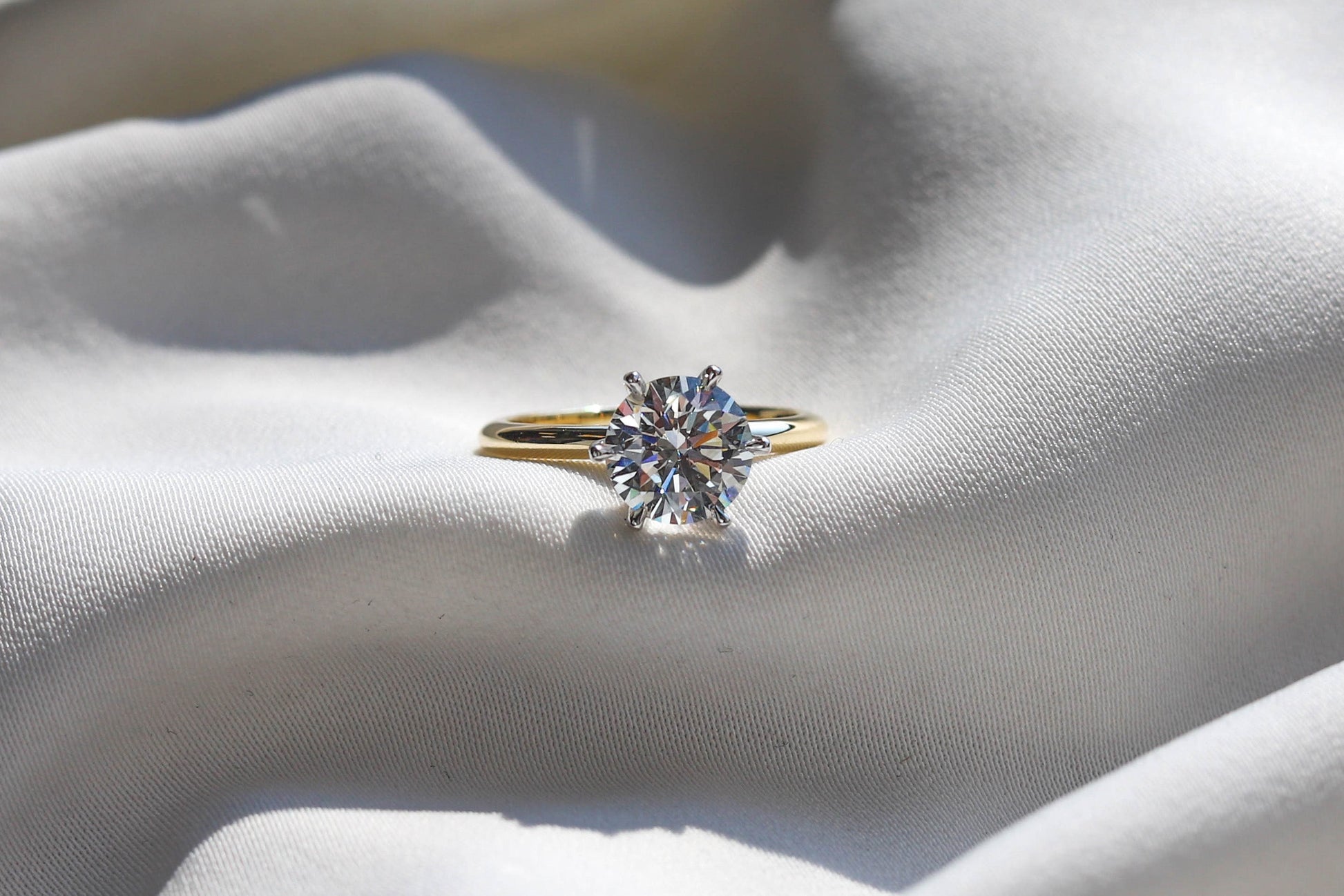 2 CT Round Three Stones Lab Grown Diamond Engagement Ring