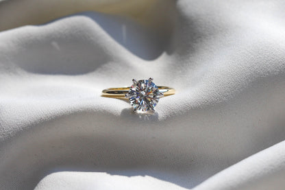 2 CT Round Three Stones Lab Grown Diamond Engagement Ring