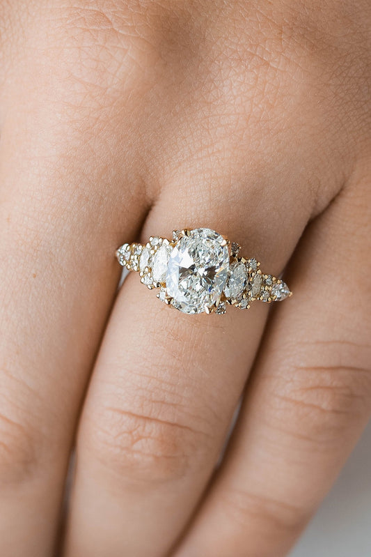 2 CT Round Three Stones Lab Grown Diamond Engagement Ring