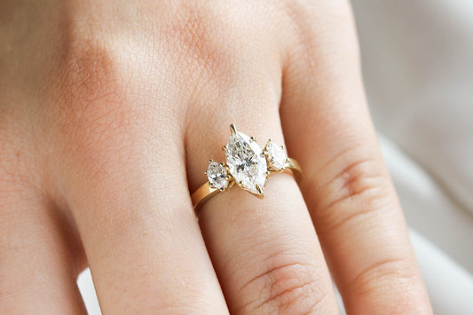 2 CT Round Three Stones Lab Grown Diamond Engagement Ring