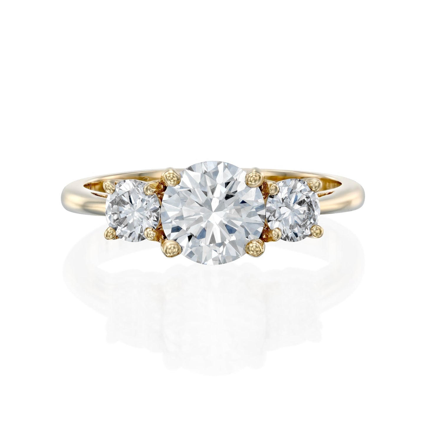 2 CT Round Three Stones Lab Grown Diamond Engagement Ring