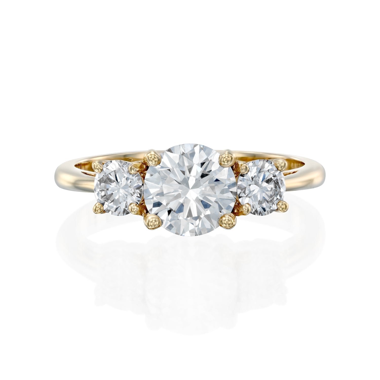 2 CT Round Three Stones Lab Grown Diamond Engagement Ring