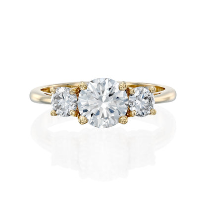 2 CT Round Three Stones Lab Grown Diamond Engagement Ring