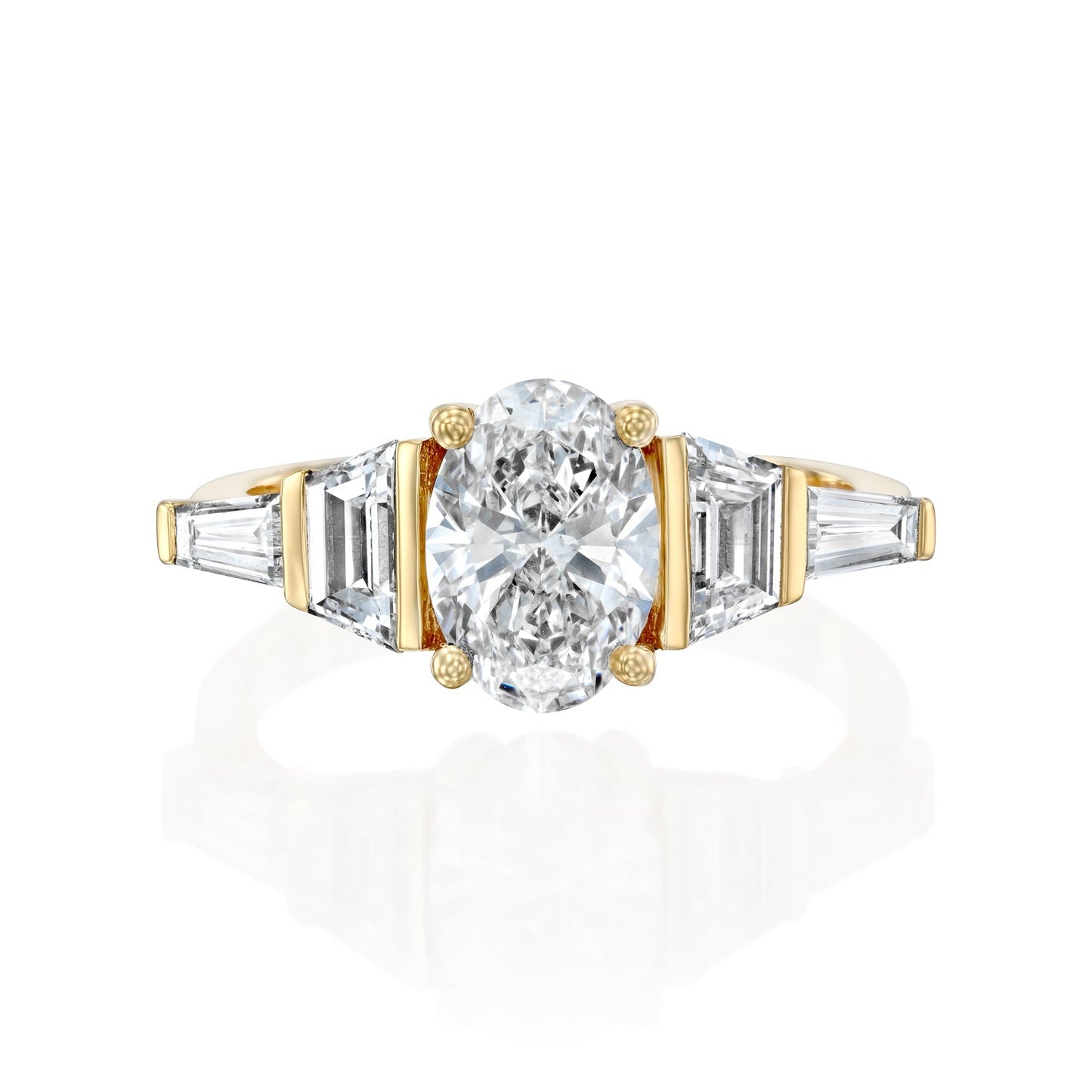 2 CT Round Three Stones Lab Grown Diamond Engagement Ring