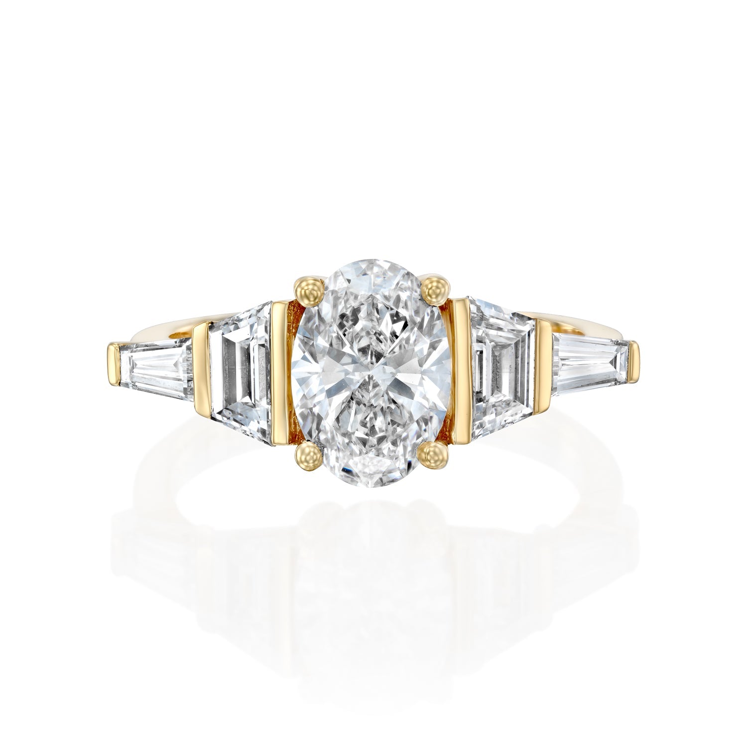 2 CT Round Three Stones Lab Grown Diamond Engagement Ring