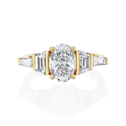 2 CT Round Three Stones Lab Grown Diamond Engagement Ring