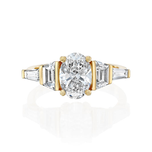 2 CT Round Three Stones Lab Grown Diamond Engagement Ring