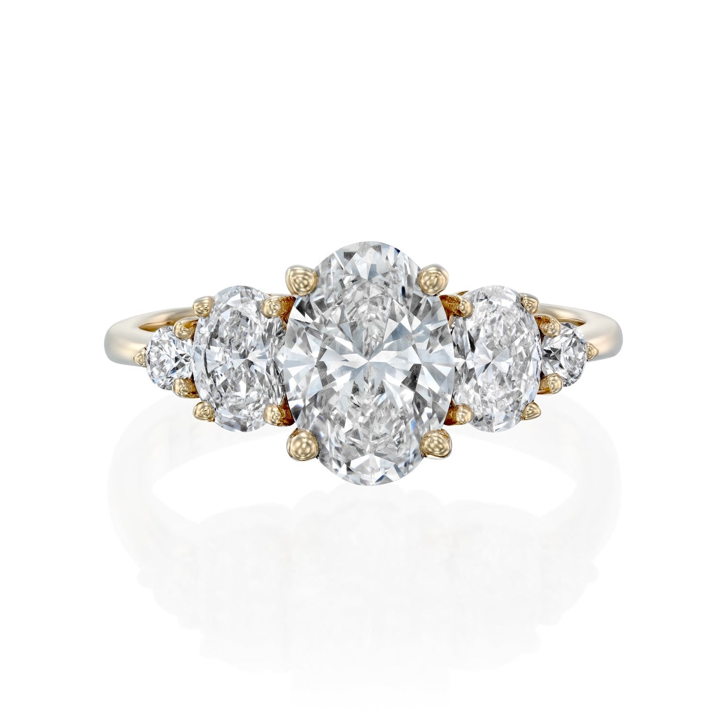 2 CT Round Three Stones Lab Grown Diamond Engagement Ring