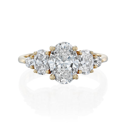 2 CT Round Three Stones Lab Grown Diamond Engagement Ring