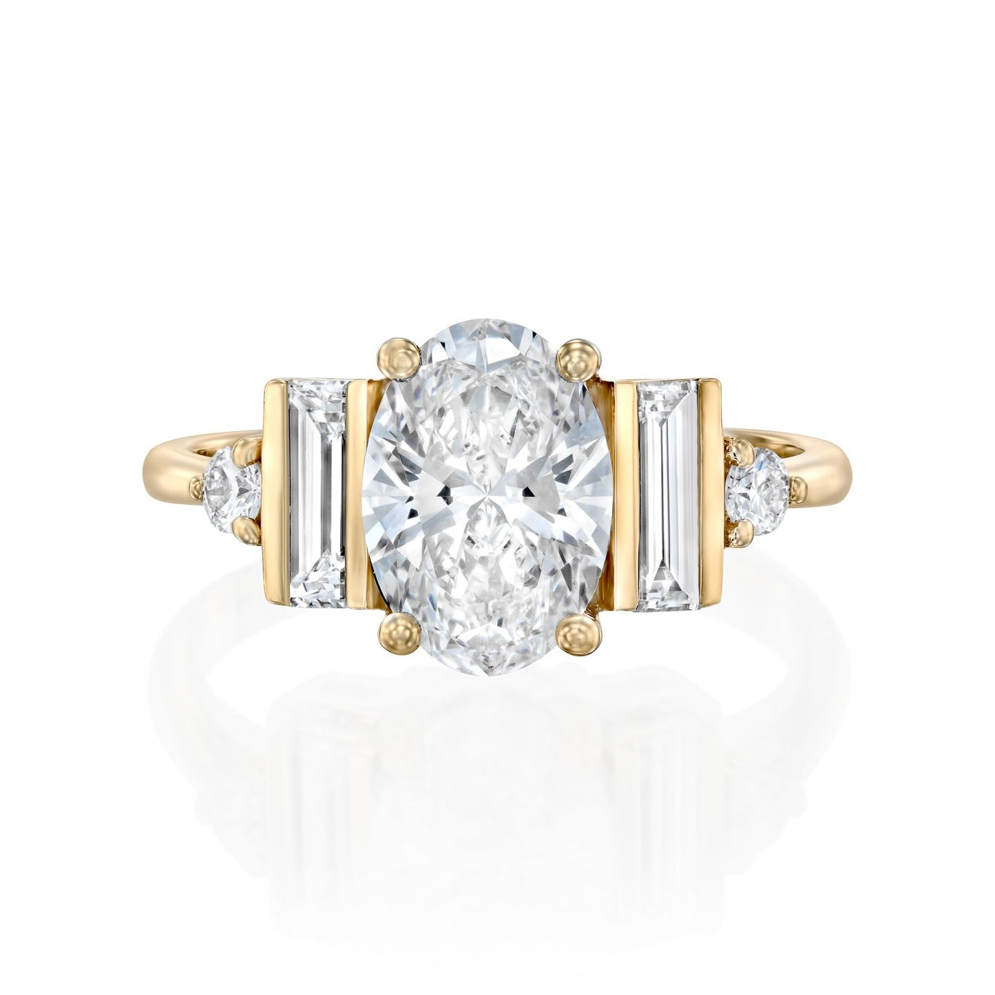 2 CT Round Three Stones Lab Grown Diamond Engagement Ring