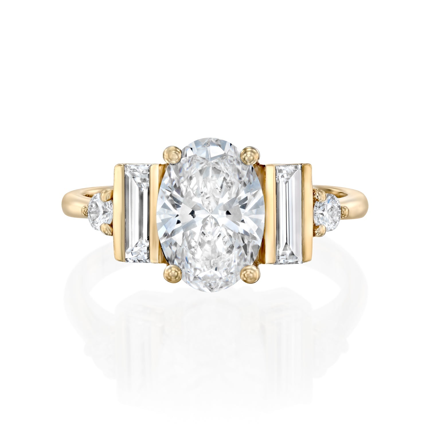 2 CT Round Three Stones Lab Grown Diamond Engagement Ring