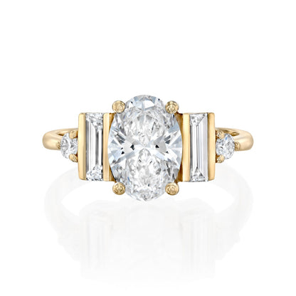 2 CT Round Three Stones Lab Grown Diamond Engagement Ring