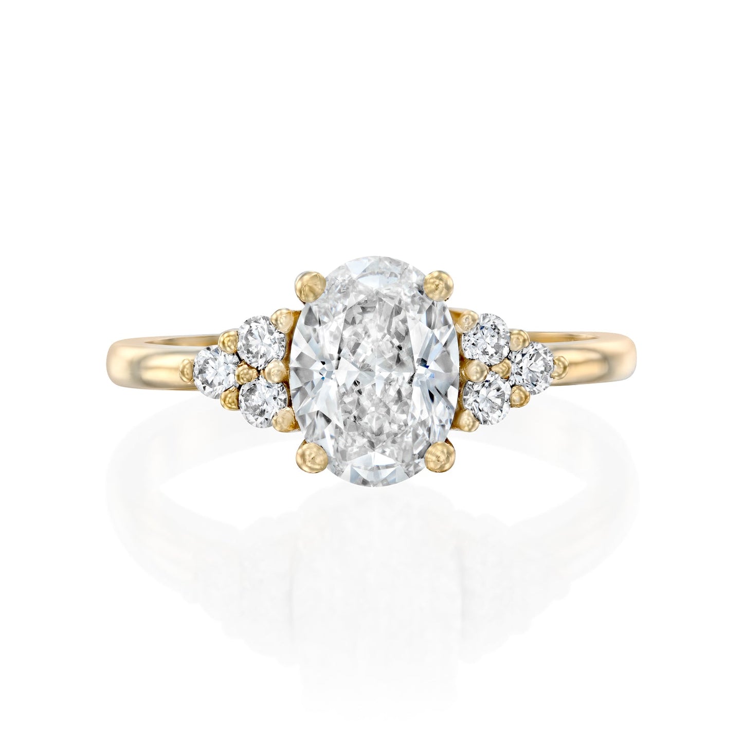 2 CT Round Three Stones Lab Grown Diamond Engagement Ring