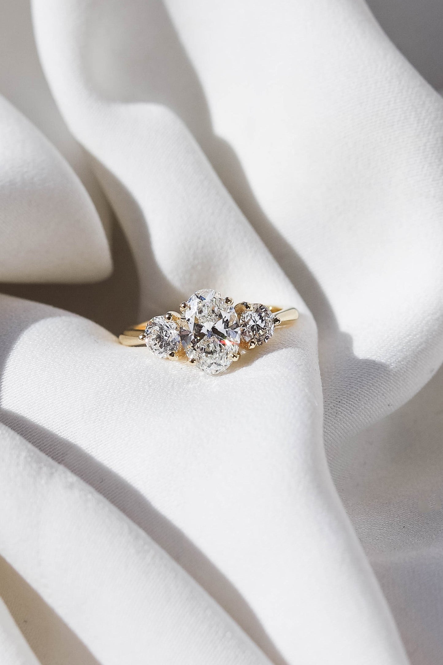 2 CT Round Three Stones Lab Grown Diamond Engagement Ring