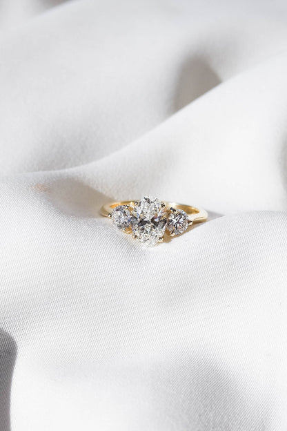 2 CT Round Three Stones Lab Grown Diamond Engagement Ring