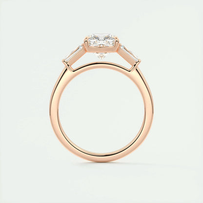 2 CT Cushion Three Stone CVD F/VS1 Diamond Engagement Ring 21