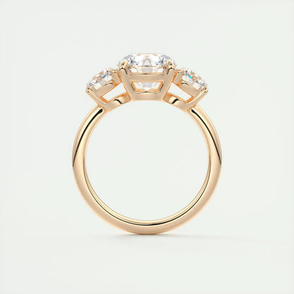 2.0 CT Round Cut Three Stone Moissanite Engagement Ring 21