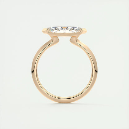 1.98 CT Marquise Half Bezel Solitaire Moissanite Engagement Ring 21