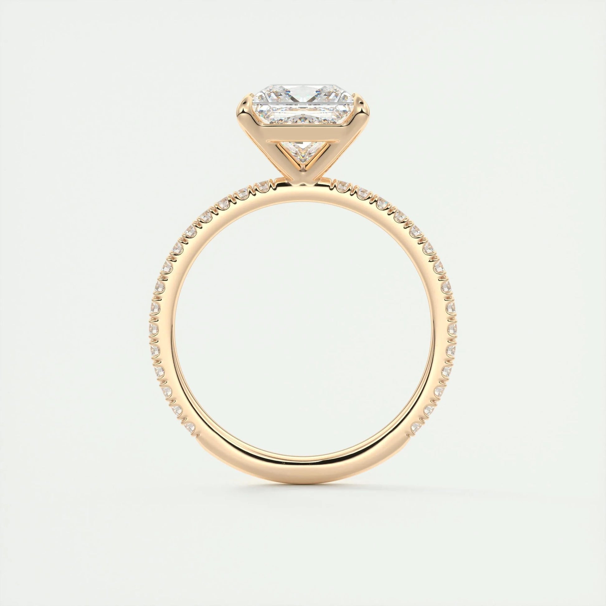 2.08 CT Princess Solitaire Pave Moissanite Engagement Ring 21