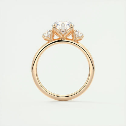 2.0 CT Round Cut Three Stone Moissanite Engagement Ring 18