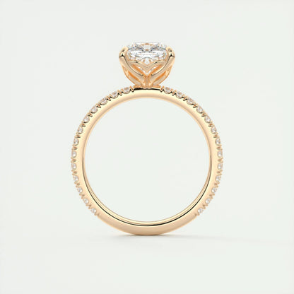 2.15 CT Cushion Cut Solitaire Pave Moissanite Engagement Ring 21