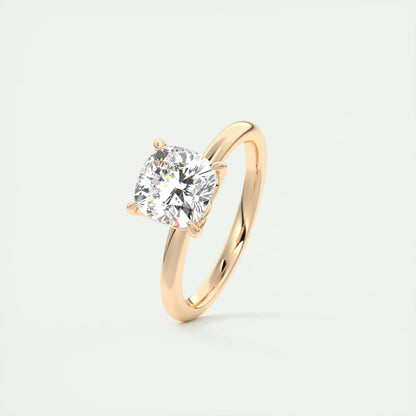 2 CT Cushion Solitaire CVD F/VS1 Diamond Engagement Ring 18