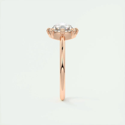 1.47 CT Round Rose Cut  Solitaire Double Prong Moissanite Engagement Ring 21