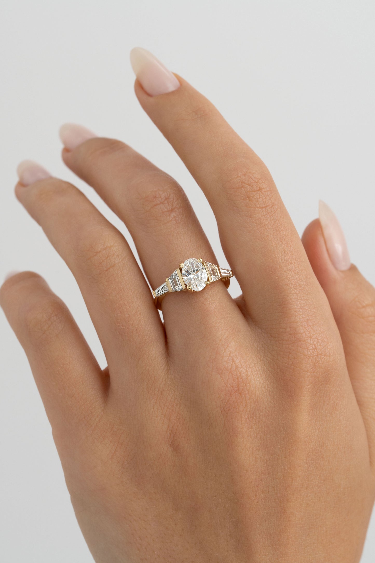 2 CT Round Three Stones Lab Grown Diamond Engagement Ring