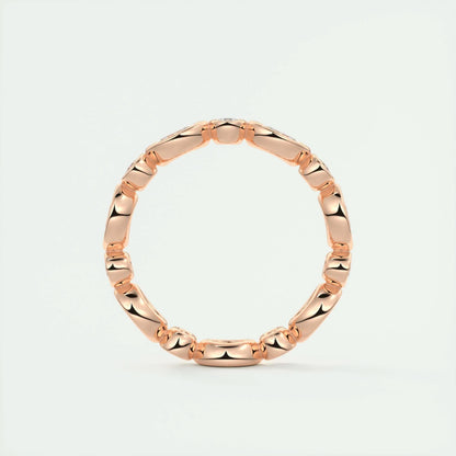 0.98 Marquise and Round Bezel Moissanite Bridal Wedding Band 15