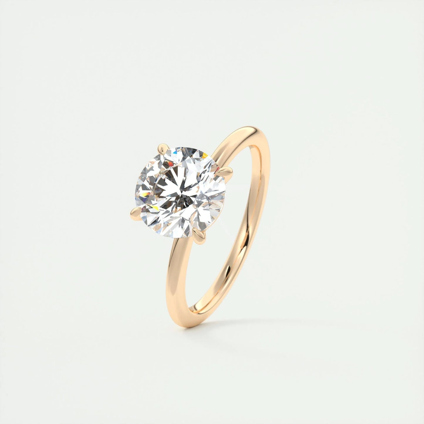 2.0 CT Round Cut Solitaire Moissanite Engagement Ring 18