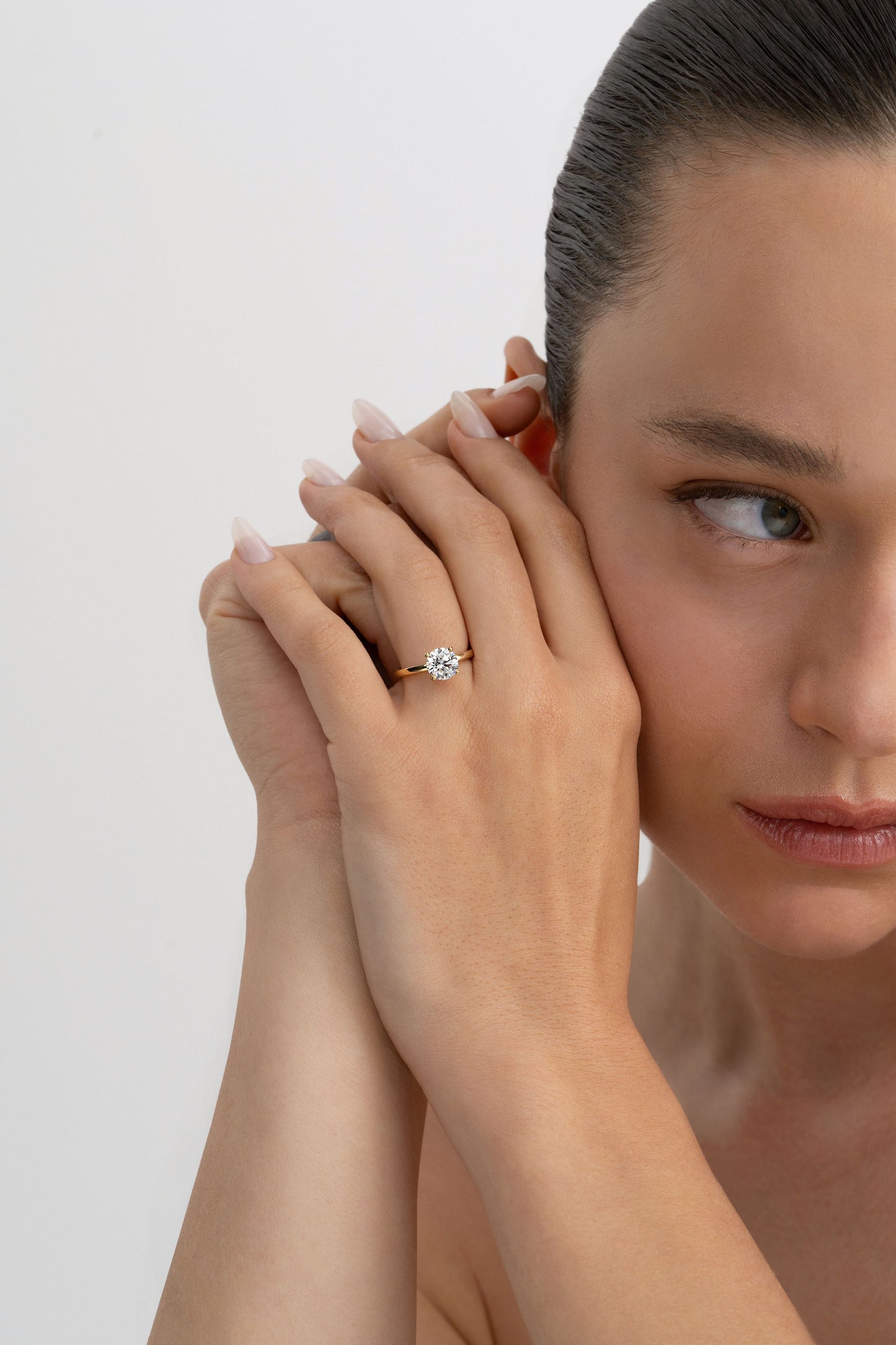 2 CT Round Three Stones Lab Grown Diamond Engagement Ring
