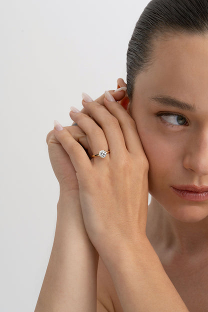 2 CT Round Three Stones Lab Grown Diamond Engagement Ring