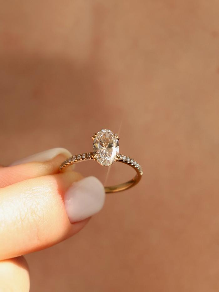Marquise Cut Cluster Styled Lab Grown Diamond Engagement Ring